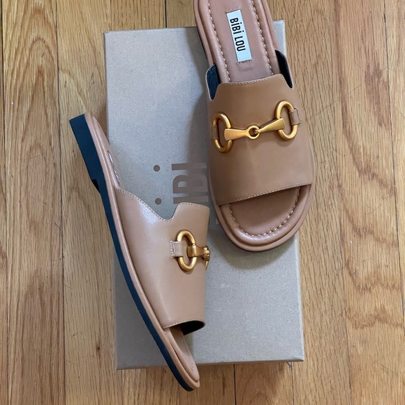 BiBi | Shoes | Bibi Lou Haruka Leather Slide Sandals Womens Size 37 Us 7  New | Poshmark